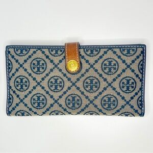 Tory Burch T Monogram Zip Slim Wallet
